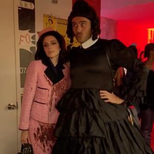 Bang Showbiz / Julia Fox dressed as a blood-stained Jacqueline Kennedy for Halloween