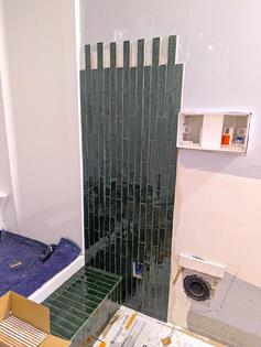 Subway tile installations are much like brick installations. The shorter joint lines are staggered. This tiny detail can be very challenging for the rookie tilesetter. (Tim Carter/Tribune Content Agency/TNS)