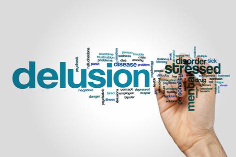 Delusion word cloud on grey background. Dreamstime/TCA