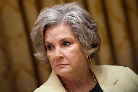 WASHINGTON, DC - OCTOBER 14: White House Chief of Staff Susie Wiles looks on during a meeting with U.S. President Donald Trump and President of Argentina Javier Milei in the Cabinet Room at the White House on October 14, 2025 in Washington, DC. Trump is hosting Milei for a working lunch days after the U.S. Treasury finalized a $20 billion currency swap framework with Argentina in an effort to help stabilize its economy. (Photo by Kevin Dietsch/Getty Images)
