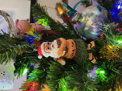 Santa ornament from Hawaii. Andy Yemma.