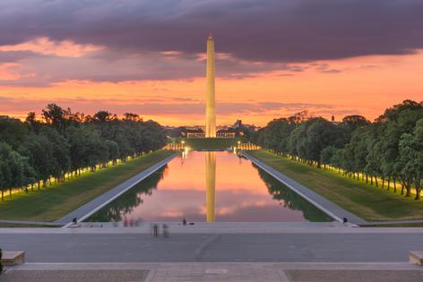 Washington Monument on the Reflecting Pool in Washington, D. C. USA at dawn. Dreamstime/TCA