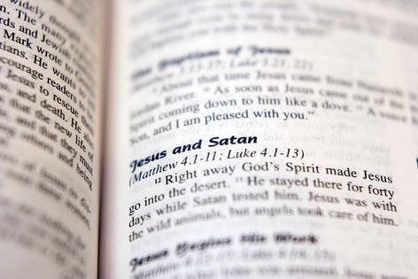 Bible verse on Jesus and Satan. Dreamstime/TCA