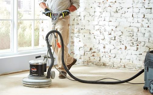 Make sure the floor is cleaned and sanded. (Lowe’s/TCA)