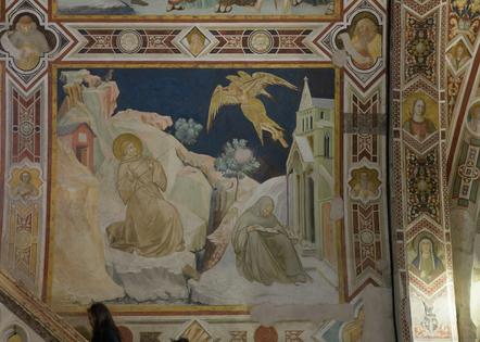 A fresco by Pietro Lorenzetti shows St. Francis receiving the stigmata. Basilica of San Francesco, Assisi, Italy.
              dmitriymoroz/iStock/Getty Images Plus