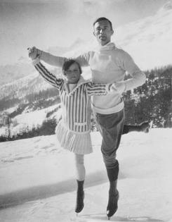 Sonja Henie, left, and Gilles Grafstrom at the Olympic Winter Games in Chamonix, France, in 1924.
              The Associated Press