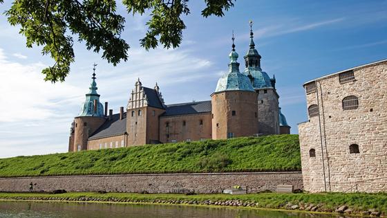 With its stout watchtowers, park-like ramparts, and creaky, drafty interior, the moated Kalmar Castle is the main attraction in the Old World town of Kalmar. (Dominic Arizona Bonuccelli, Rick Steves' Europe)