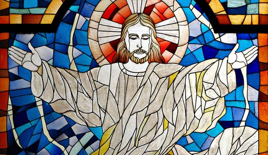 Modern Rendition of Jesus Christ Church Stained Glass Pane. Dreamstime/TCA