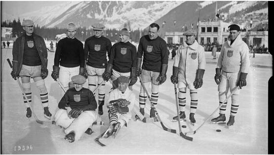 Taffy Abel, third from right, was captain of the U.S. hockey team at the 1924 Olympics, which won a silver medal.
The Jones Family Collection