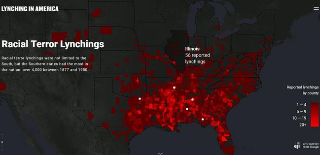 The Equal Justice Initiative’s map tells stories of people who were lynched.
              Screenshot, Equal Justice Initiative