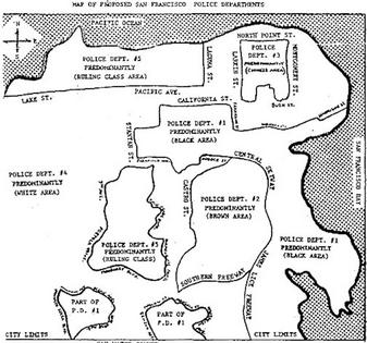 The Black Panthers’ proposed police districts for the city of San Francisco, created in 1966 or 1967.
              Ccarolson/FoundSF, CC BY-SA