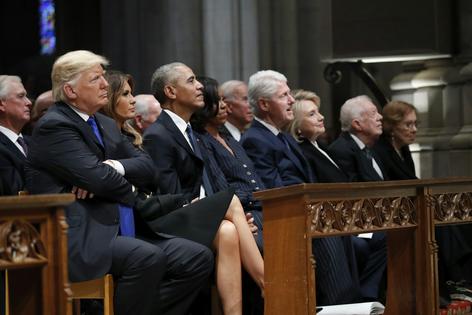 Several American presidents during the funeral for former President George H.W. Bush. AP Photo/Alex Brandon, Pool