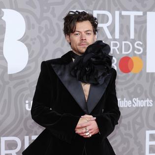 Bang Showbiz / Harry Styles on the red carpet at the 2023 BRIT Awards