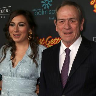 Bang Showbiz / Victoria and Tommy Lee Jones attending the Just Getting Started premiere.