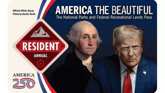National Park Service passes now feature the faces of George Washington and Donald Trump.
              Department of the Interior