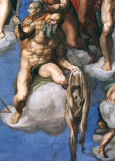 A detail of a scene connected to the Apostle Bartholomew in ‘The Last Judgment.’
              Sistine Chapel Collection via Wikimedia