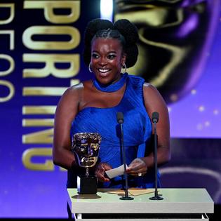 Bang Showbiz / Sinners' Wunmi Mosaku accepting her Best Supporting Actress gong at the 2026 EE BAFTA Film Awards