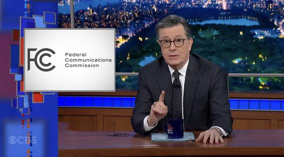 CBS says it warned Stephen Colbert that an interview with a politician could trigger an FCC rule requiring broadcasters to give political candidates equal access to the airwaves. The Late Show With Stephen Colbert/YouTube