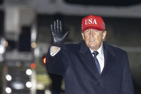 President Donald Trump after landing aboard Air Force One on March 1, 2026, at Joint Base Andrews, Maryland.
              Roberto Schmidt/Getty Images