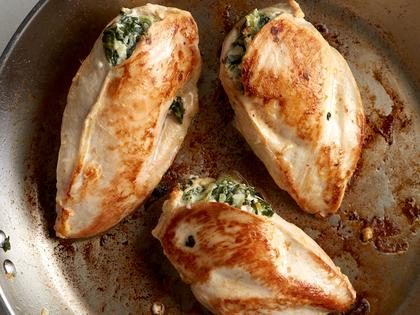 These cheesy chicken breasts prove it’s what’s on the inside that counts. (Kelli Foster/TCA)