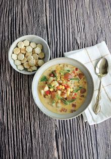 This delicious clam chowder is much lighter than the classic version. (Daniella Tallman/TCA)