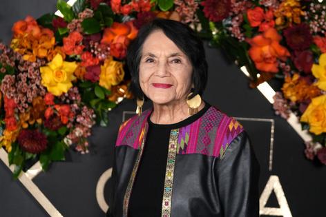 HOLLYWOOD, CALIFORNIA - FEBRUARY 21: Dolores Huerta attends 2025 La Cena Los Angeles: Celebration of Latino Culture at NeueHouse Hollywood on February 21, 2025 in Hollywood, California. (Photo by Presley Ann/Getty Images)
