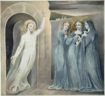 ‘The Three Maries at the Sepulchre,’ drawn by William Blake in the early 1800s.
Fitzwilliam Museum via Wikimedia Commons