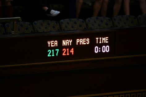 The final – and close – tally of the House of Representatives’ vote on President Donald Trump’s tax bill on July 3, 2025.
Alex Wroblewski / AFP via Getty Images