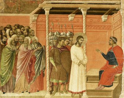 Christ before Pilate: Detail of a tile from the Cathedral of Siena, Italy.
DeAgostini/Getty Images