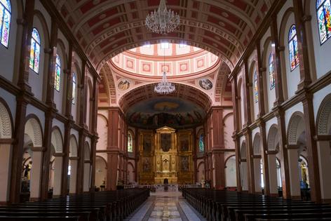 The Basilica of the Immaculate Conception, one of Africa’s largest religious buildings, photographed on Aug. 15, 2018 in Mongomo, Equatorial Guinea.
              David Degner/Getty Images