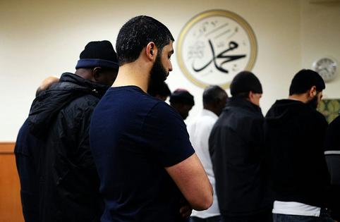 Muslim men pray at a mosque in Jersey City, N.J., on Dec. 7, 2015.
              Jewel Samad/AFP via Getty Images
