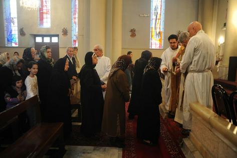 Worshippers attend services at Saint Joseph’s Church, an Assyrian Chaldean Catholic church in Tehran, in 2009.
Kaveh Kazemi/Getty Images