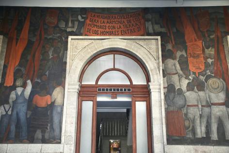 One of scores of murals Diego Rivera painted in the interwar period that sits above the Secretariat of Public Education in Mexico City, Mexico. Apolline Guillerot-Malick/SOPA Images/LightRocket via Getty Images