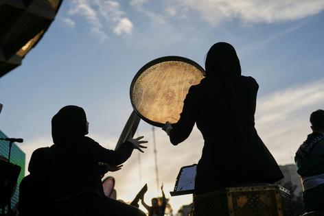 Musicians perform during a concert honoring children killed in a strike on a school in Minab, Iran, in Tehran on April 6, 2026.
              AP Photo/Francisco Seco