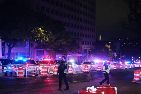 Law enforcement responds to an incident at the Washington Hilton during the White House Correspondents Dinner on April 25, 2026, in Washington.
              AP Photo/Allison Robbert