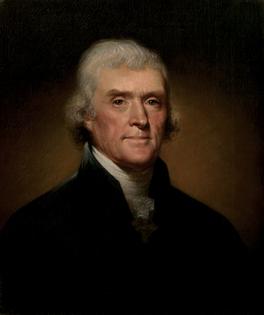 A portrait of Thomas Jefferson.
              Rembrandt Peale, Collections White House via Wikimedia Commons