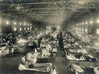 The influenza pandemic of 1918 killed nearly as many American troops as were killed in battle during World War I.
              Otis Historical Archives, National Museum of Health and Medicine