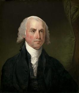 Founder James Madison, frustrated when pushed to define the U.S. government, said the ordinary ‘political vocabulary’ fell short.
              Painting by Gilbert Stuart, National Gallery