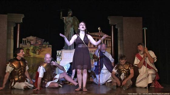 In ‘Lysistrata,’ the women of Athens unite to end the Peloponnesian War – depicted in the 2008 Macmillan Films staging directed by James Thomas.
              Wisdomforlife via Wikimedia Commons