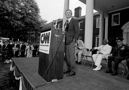 Ted Turner attends the CNN launch event in Atlanta, Ga., on June 1, 1980. Rick Diamond/Getty Images
