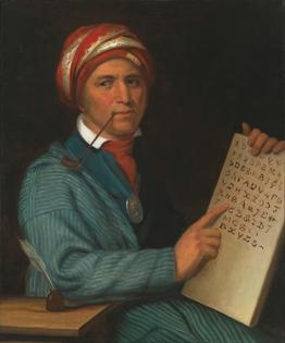 Sequohay’s writing system used a syllabary, not an alphabet.
              Henry Inman/National Portrait Gallery via Wikimedia Commons