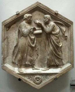 A relief of Plato and his student Aristotle by Italian Renaissance sculptor Luca della Robbia.
sailko/Wikimedia Commons, CC BY-SA