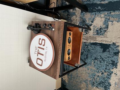 Old vinyl phonograph in each room at the Otis Hotel in Austin. Andy Yemma.