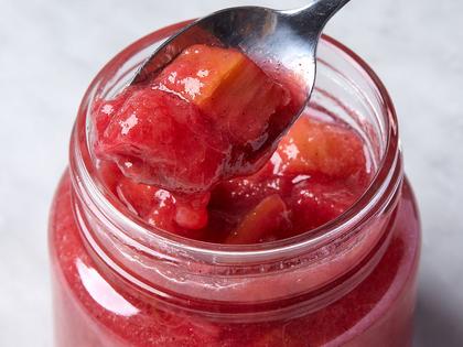 All you need is sugar, vanilla, and rhubarb to make this jammy sweet-tart compote. (Lucy Schaffer/TCA)