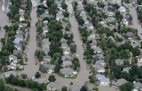 In a lawsuit, Boulder County, Colo., claims petroleum companies’ actions contributed to the climate change that exacerbated heavy rains and flooding. The lawsuit also alleges that the companies knew their products were dangerous to the environment, and sold them anyway.
Matt Jonas/Digital First Media/Boulder Daily Camera via Getty Images