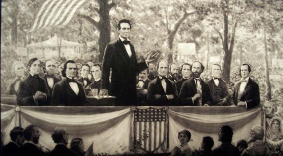 The Lincoln-Douglas debates inspired a format still used today – but in such a polarized society, traditional debate rarely changes minds.
              Cool10191/Wikimedia Commons