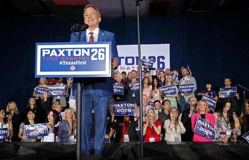 PLANO, TEXAS - MAY 26: Attorney General Ken Paxton speaks at an election night watch party held by the Lone Star Liberty PAC at the Dallas/Plano Marriott at Legacy Town Center on May 26, 2026 in Plano, Texas. Paxton defeated Sen. John Cornyn (R-TX) in a Senate primary runoff election and will face Democrat James Talarico in the November general election. (Photo by Stewart F. House/Getty Images)