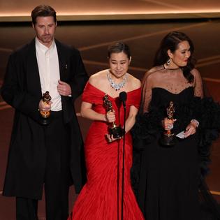 Bang Showbiz / Chris Appelhans, Maggie Kang and Michelle Wong - Oscars 2025 - Getty - Los Angeles