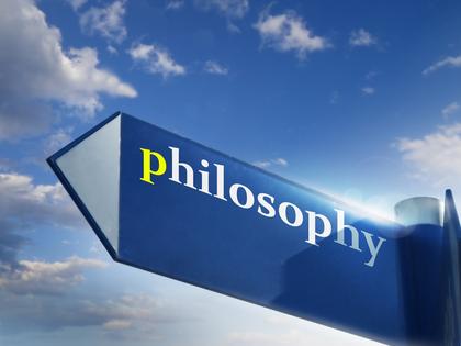 Philosophy blue road sign over sky background. Dreamstime/TCA
