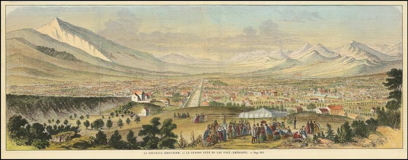 An 1863 depiction of Salt Lake City, which had been founded about 15 years earlier.
              Wikimedia Commons